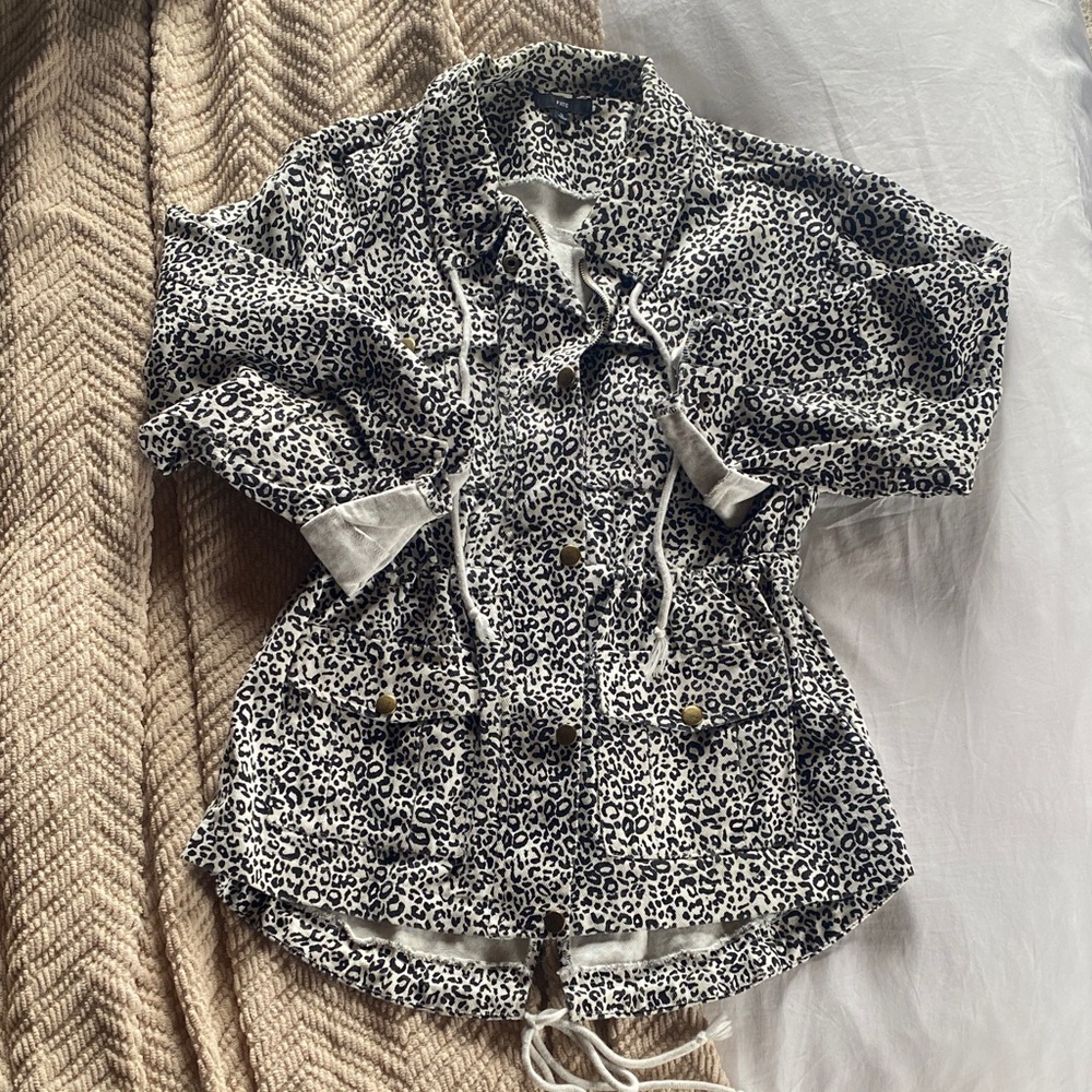 Fate Black and White Leopard Utility Jacket